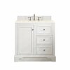 James Martin Vanities De Soto 36in Single Vanity, Bright White w/ 3 CM Eternal Marfil Quartz Top 825-V36-BW-3EMR